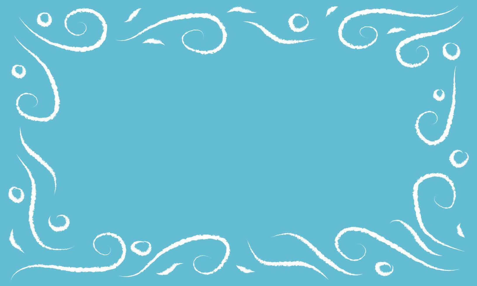 fondo azul de invierno con patrones helados alrededor del perímetro. ilustración vectorial vector