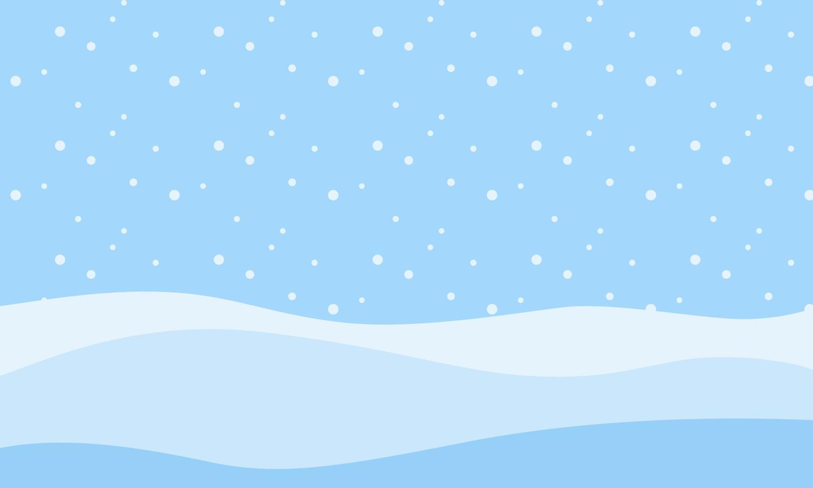 Winter background with snow fields and snowfall. vector illustration