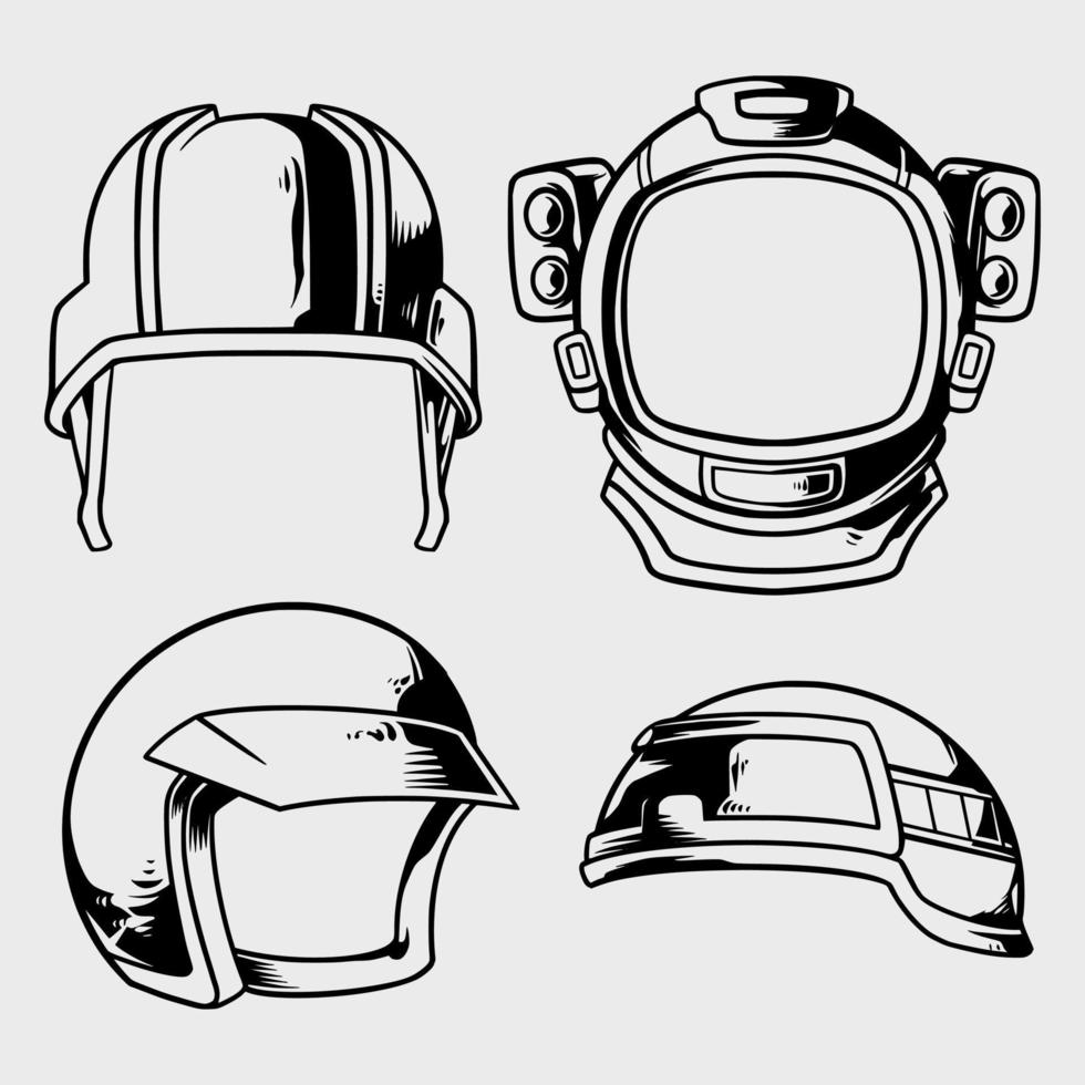 paquete de casco clásico raro único vector