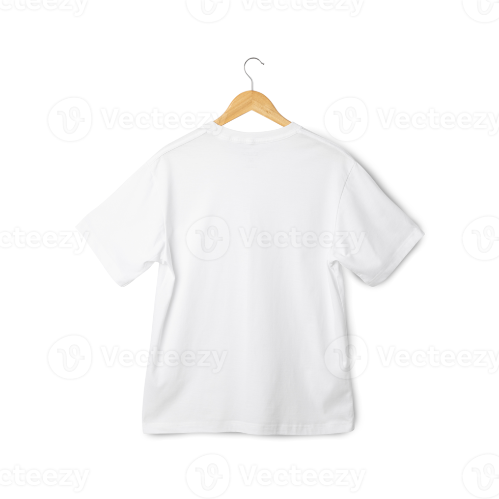 White Oversize T shirt mockup hanging, Realistic t-shirt png