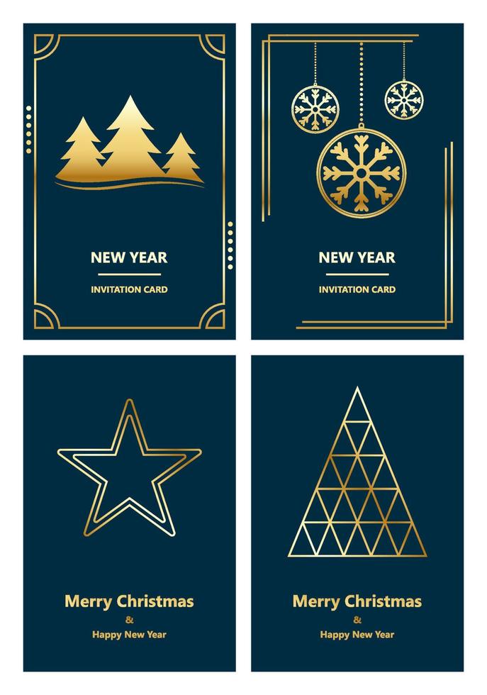 Merry Christmas and New Year greeting card vector