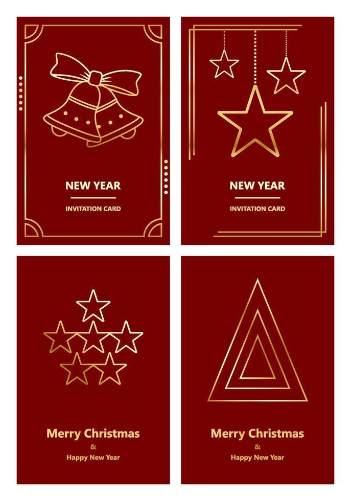 Merry Christmas and New Year greeting card vector