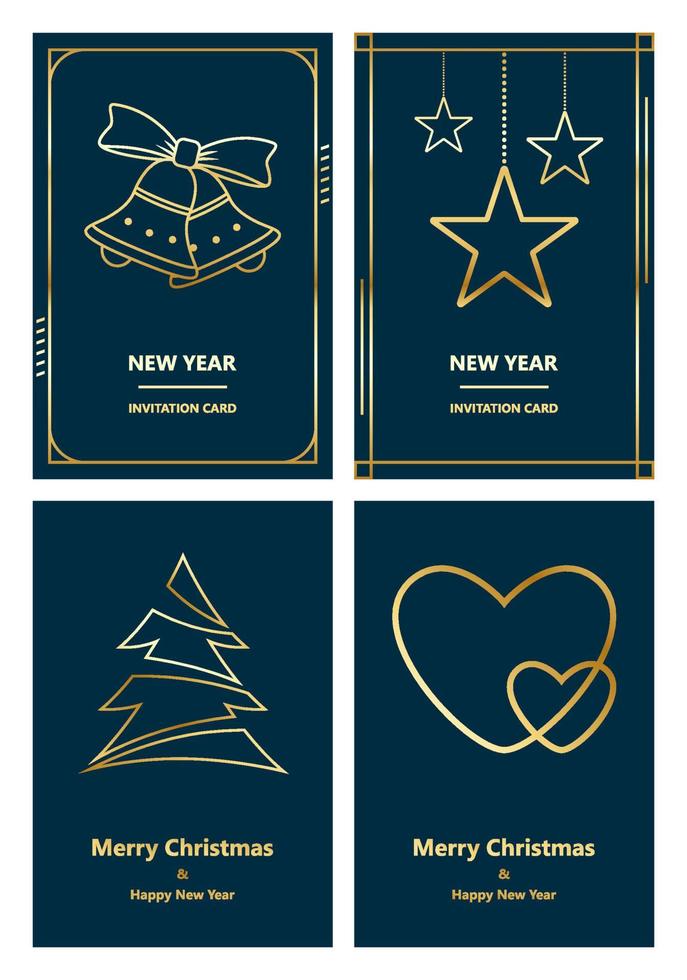 Merry Christmas and New Year greeting card vector