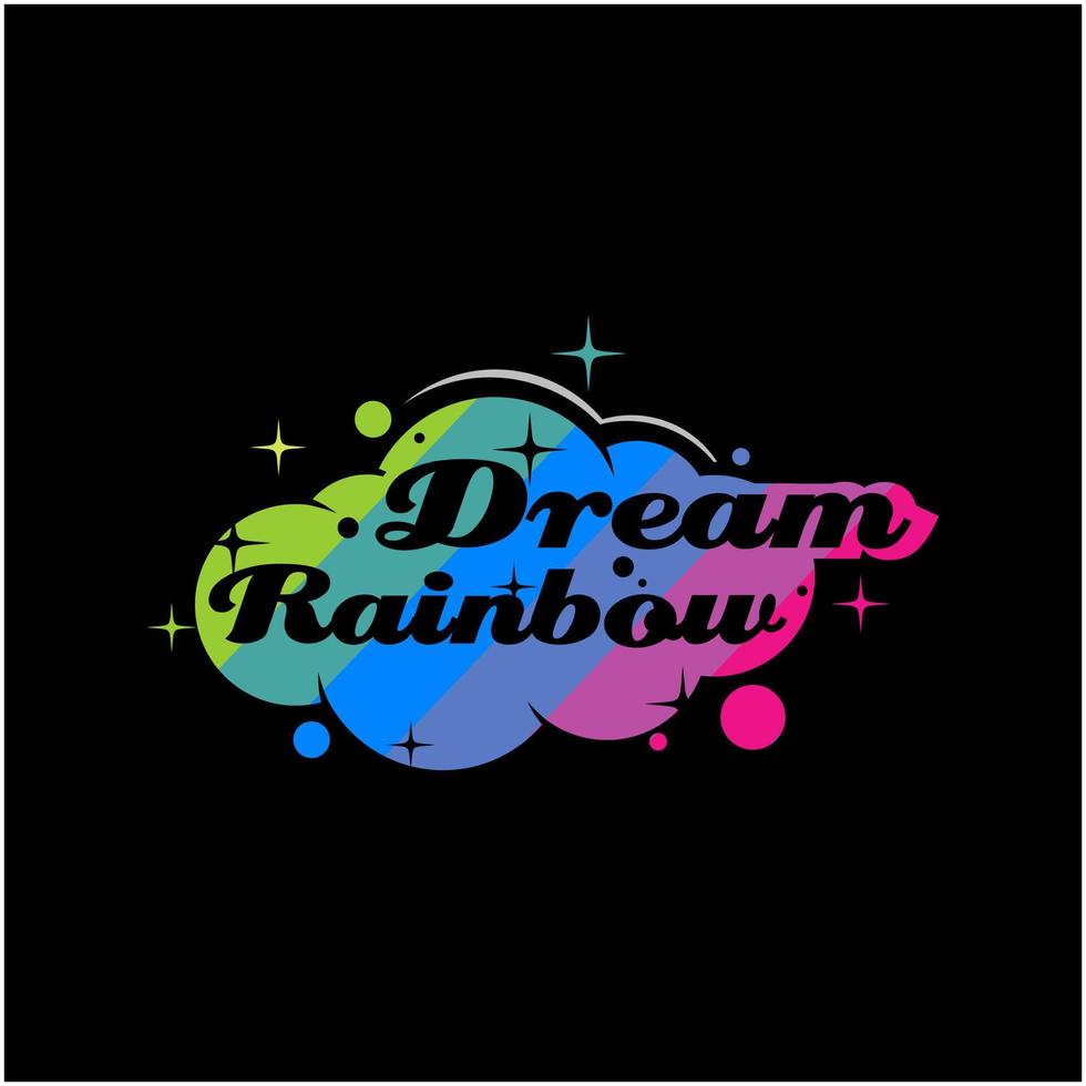 cloud logo with crescent moon and fir tree vector