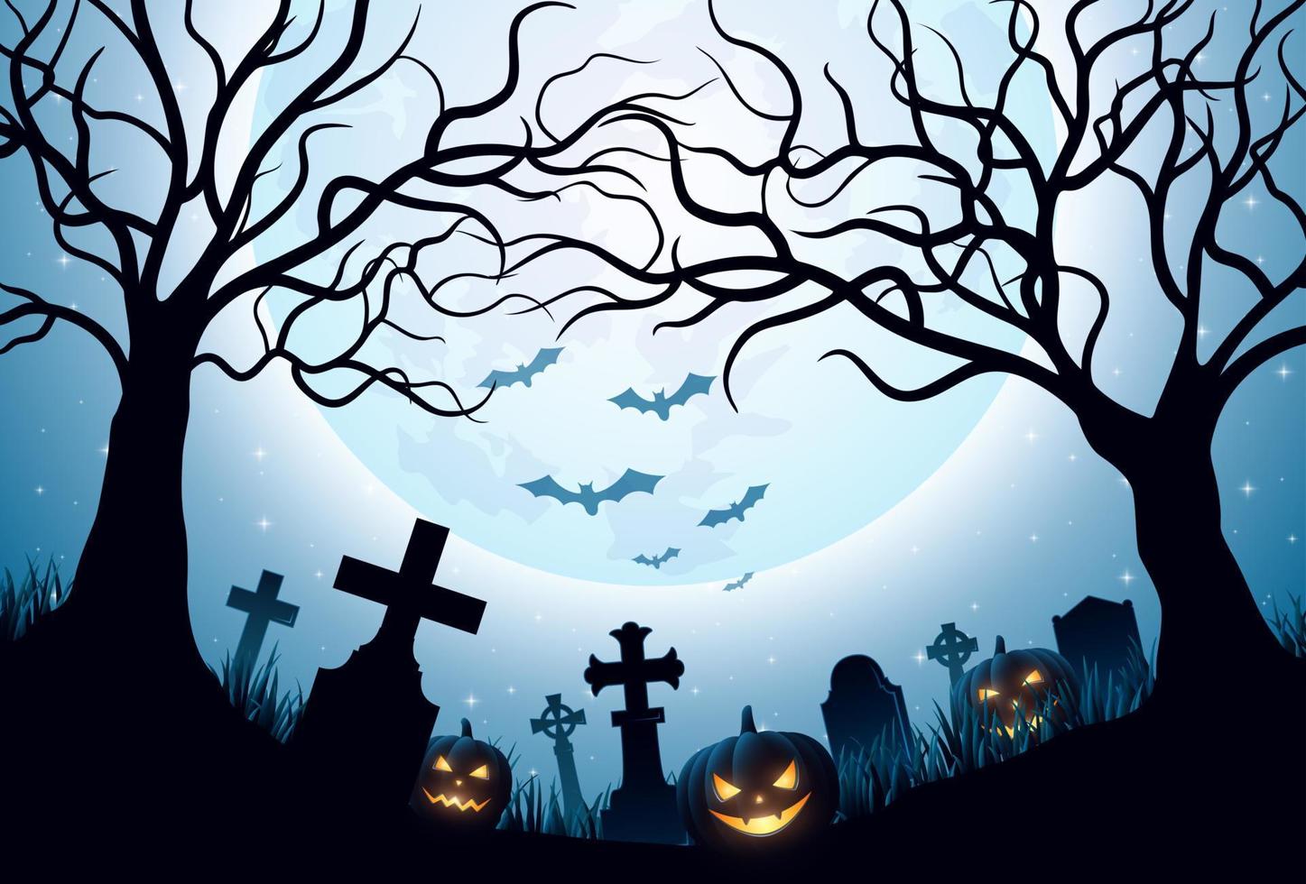 Halloween night background vector