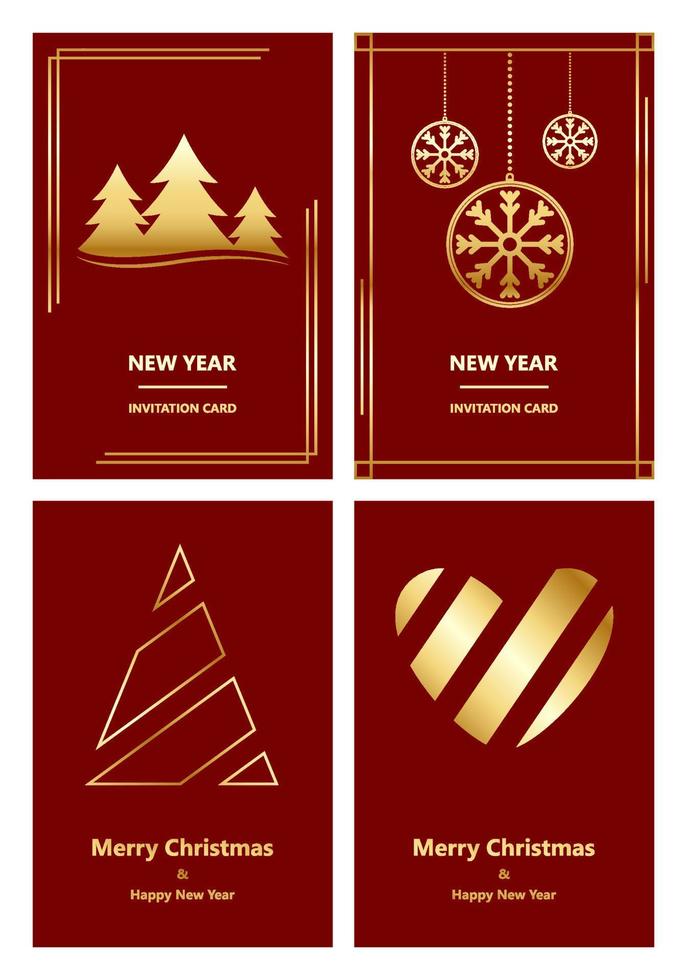 Merry Christmas and New Year greeting card vector