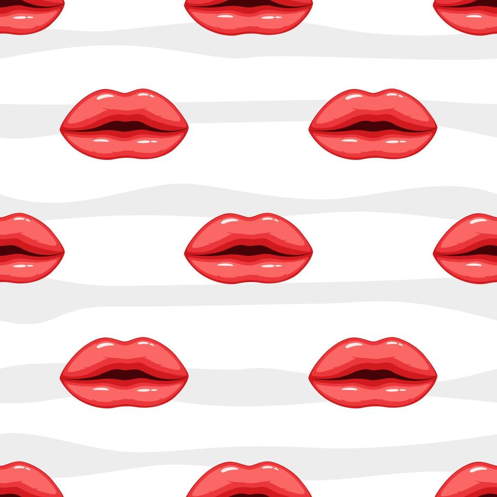 labios rojos de patrones sin fisuras vector