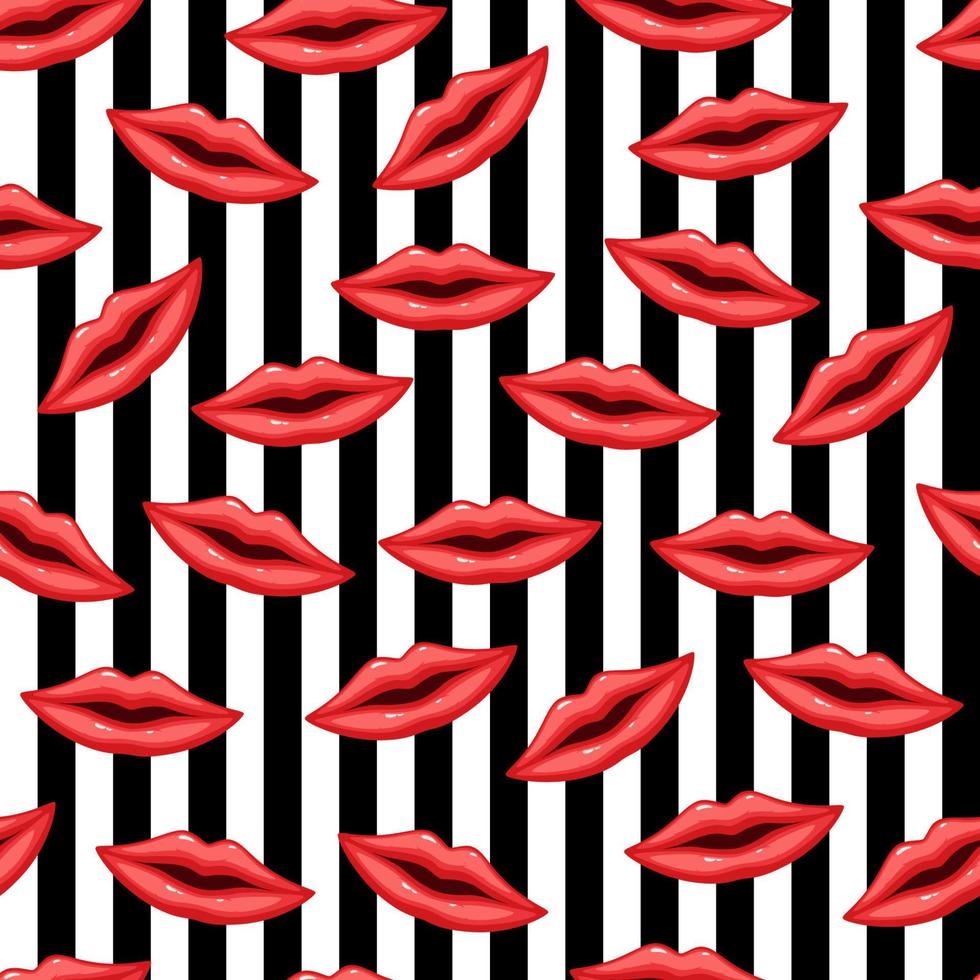 labios rojos de patrones sin fisuras vector