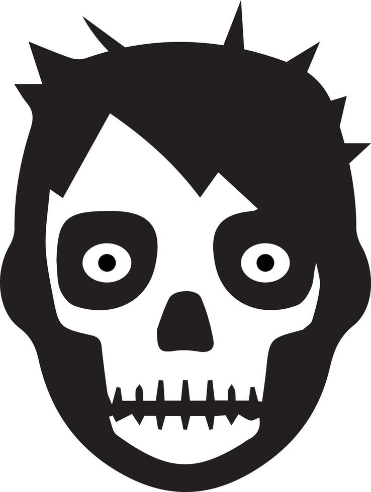 vector de niño punk compuesto en blanco y negro