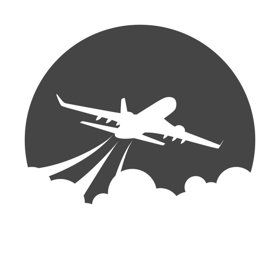Flying airplane icon vector