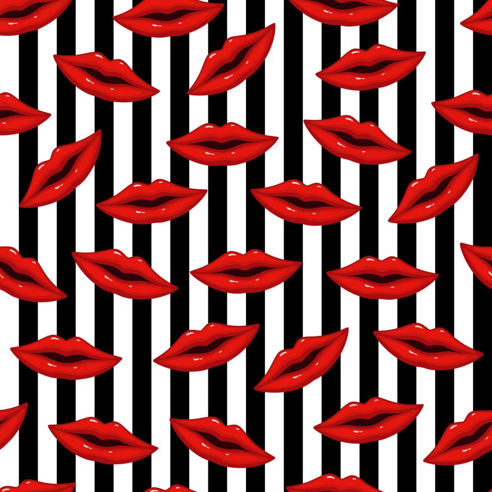 labios rojos de patrones sin fisuras vector