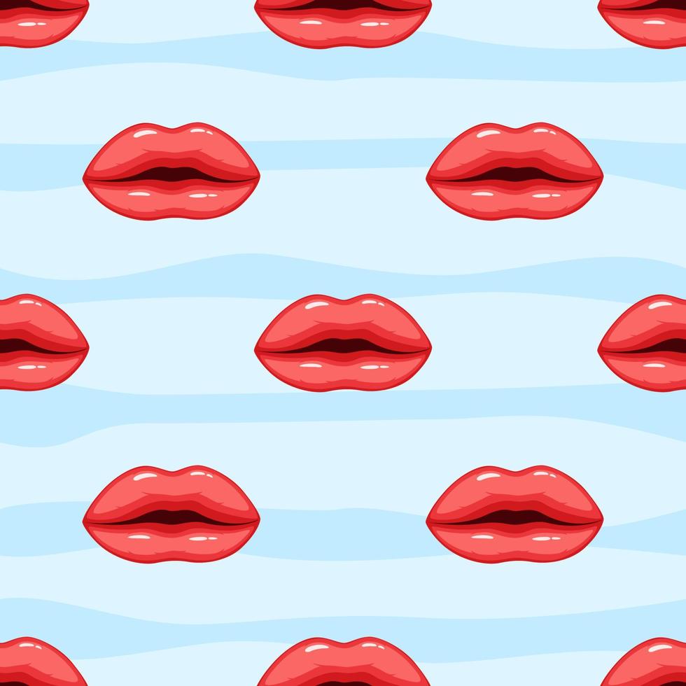labios rojos de patrones sin fisuras vector