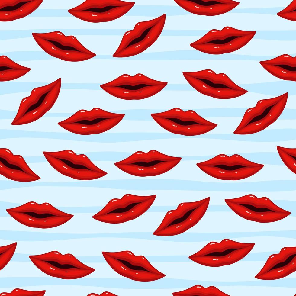 labios rojos de patrones sin fisuras vector