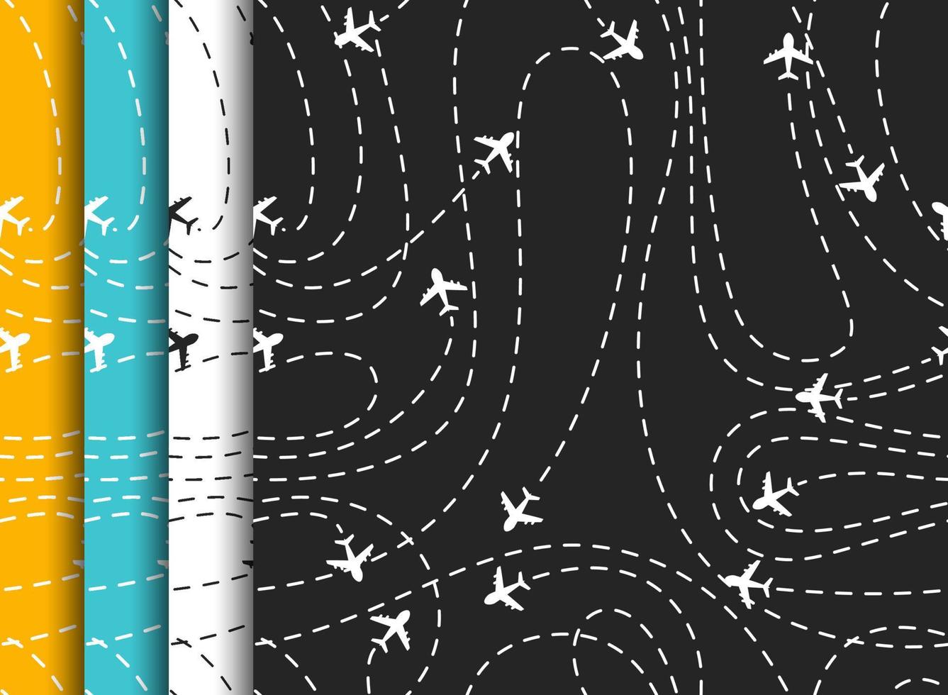 Seamless of airplane routes icon vector