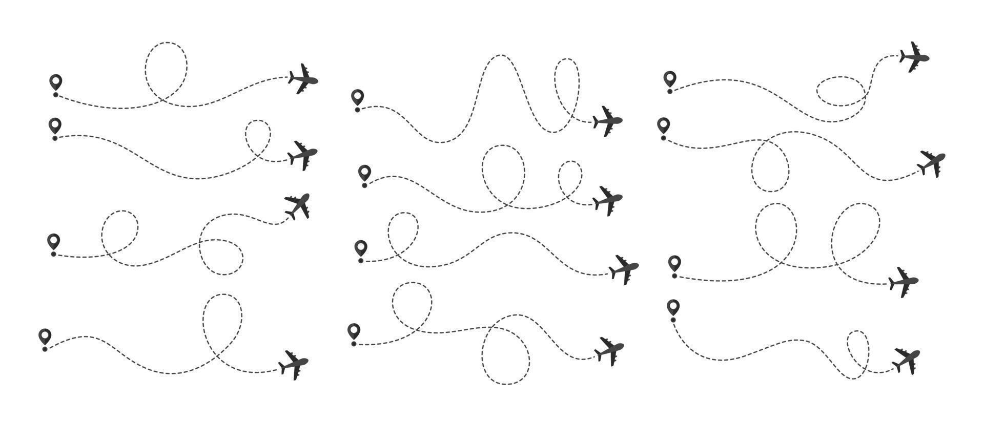 Plane and track icon on a white background vector