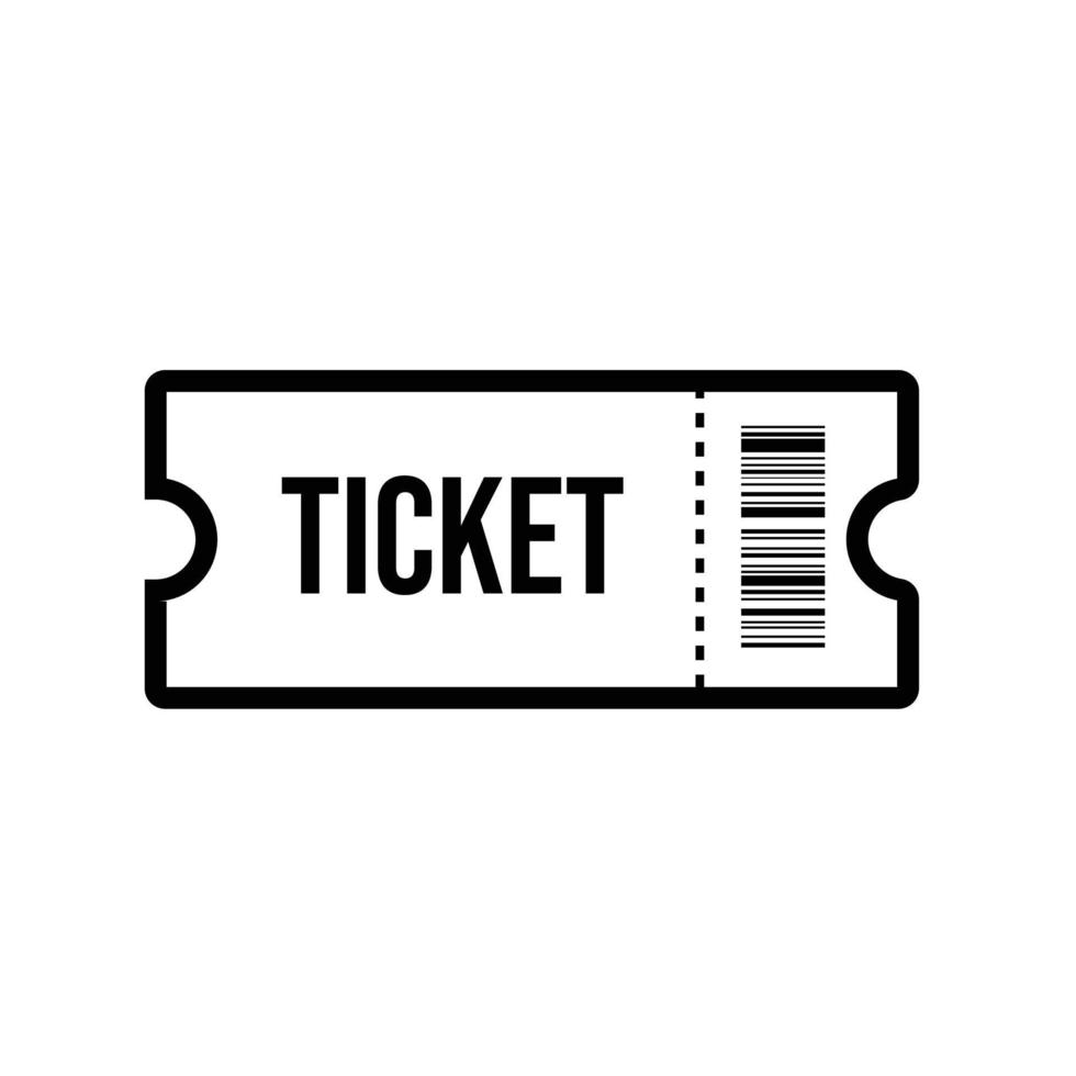 admitir un icono de ticket blanco y negro aislado wite vector