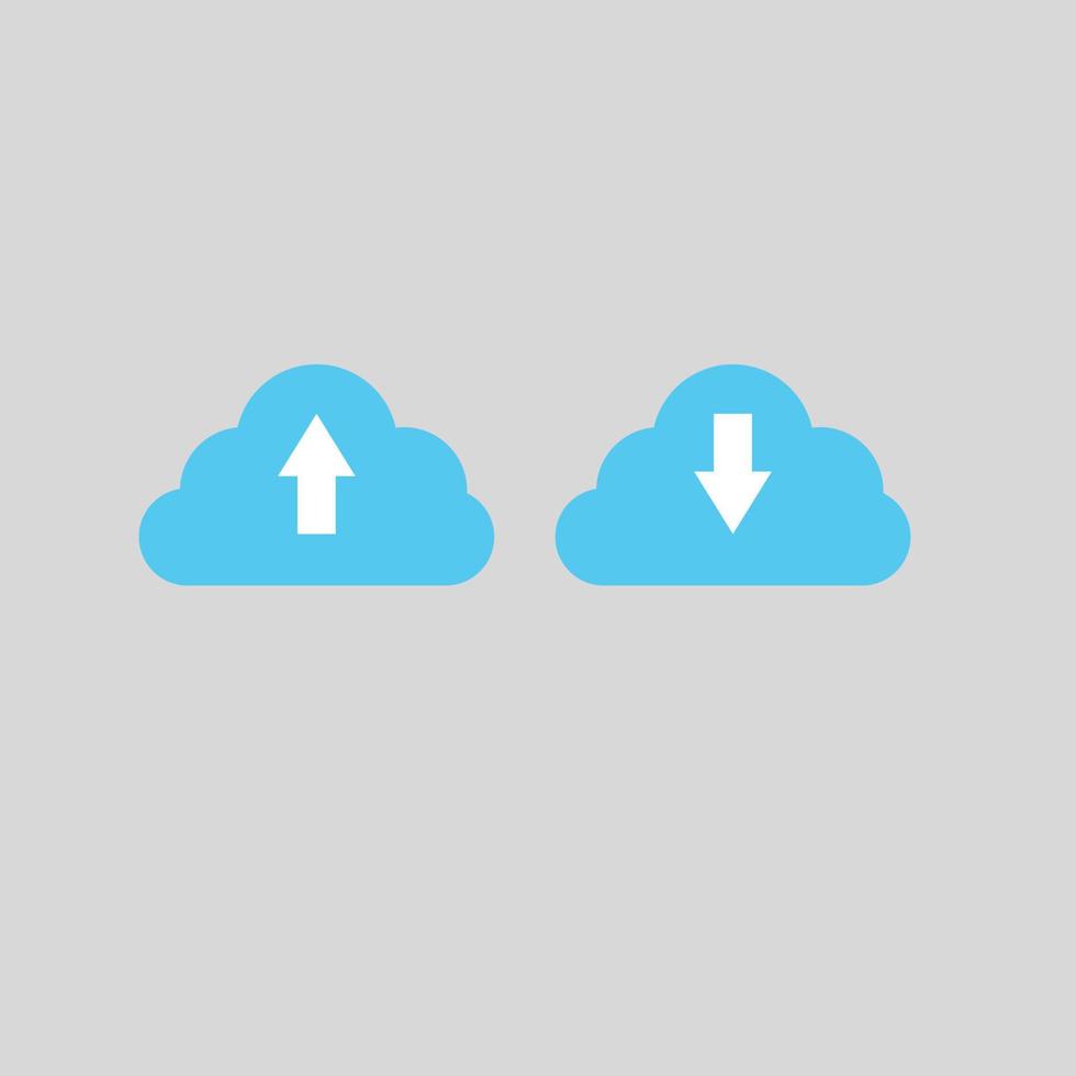 upload and download logo icon isolatedcloud computing concept vector