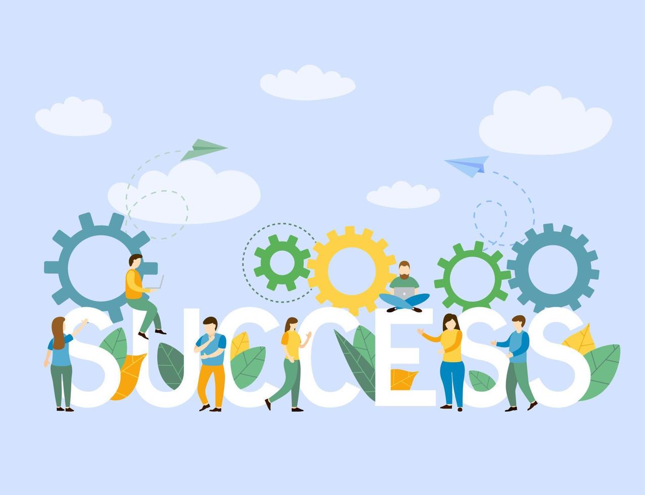 Successful Business people background vector