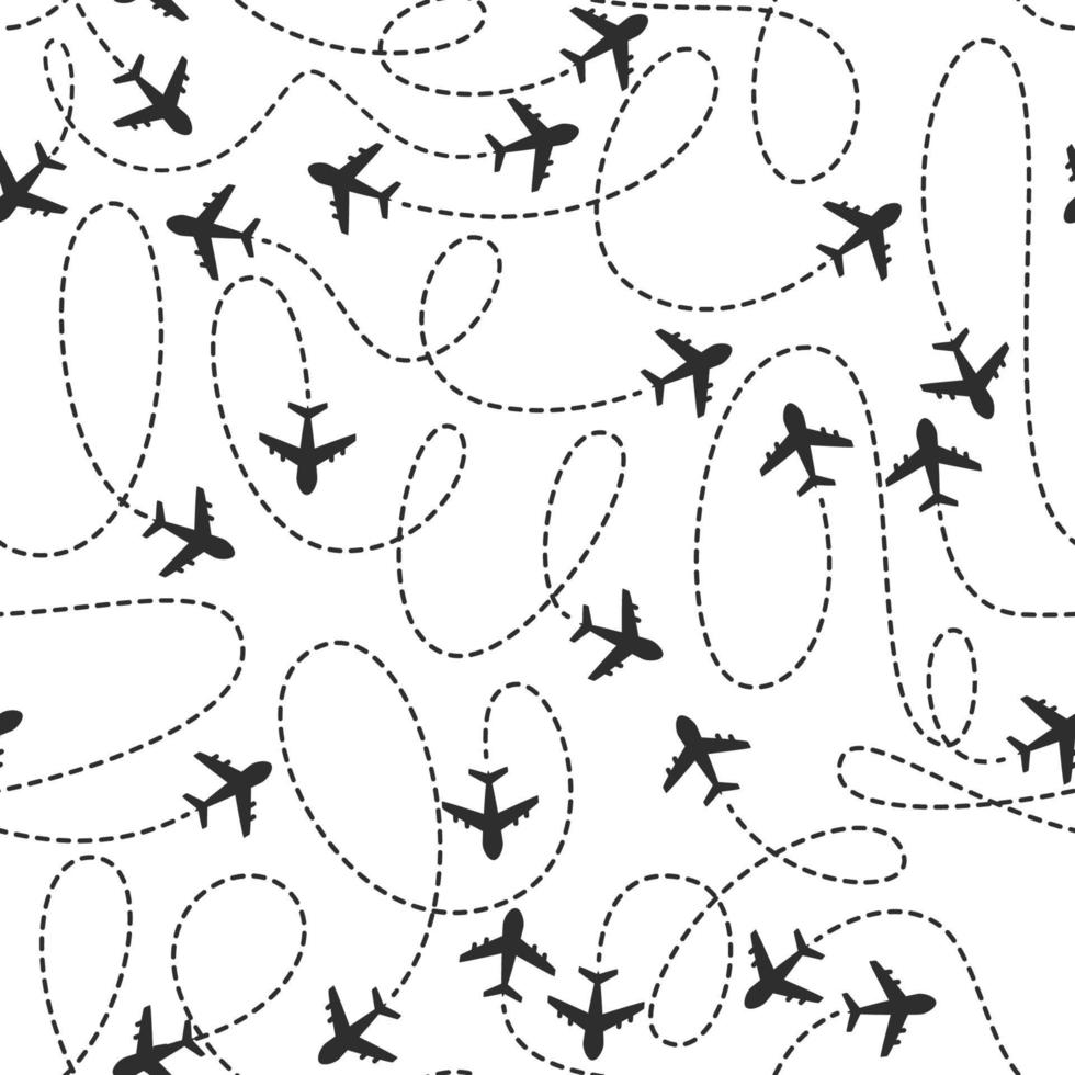 Airplane routes icon seamless vector