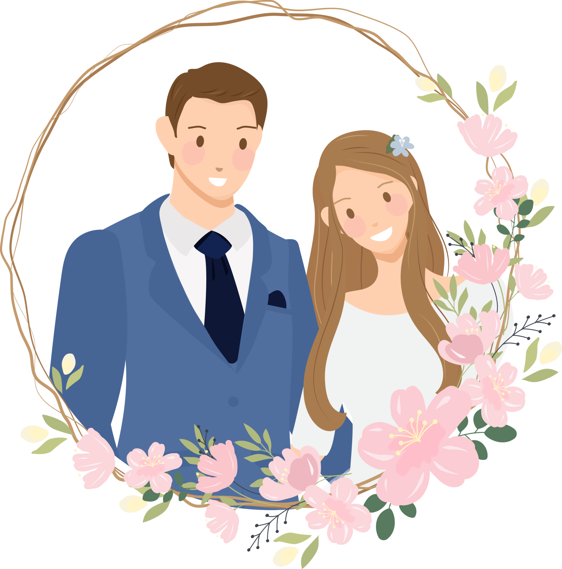Free cute cartoon young wedding couple wreath logo in cherry blossom wreath 12027862 PNG with Transparent Background Free cute cartoon young wedding couple wreath logo in cherry blossom wreath 12027862 PNG with Transparent Background