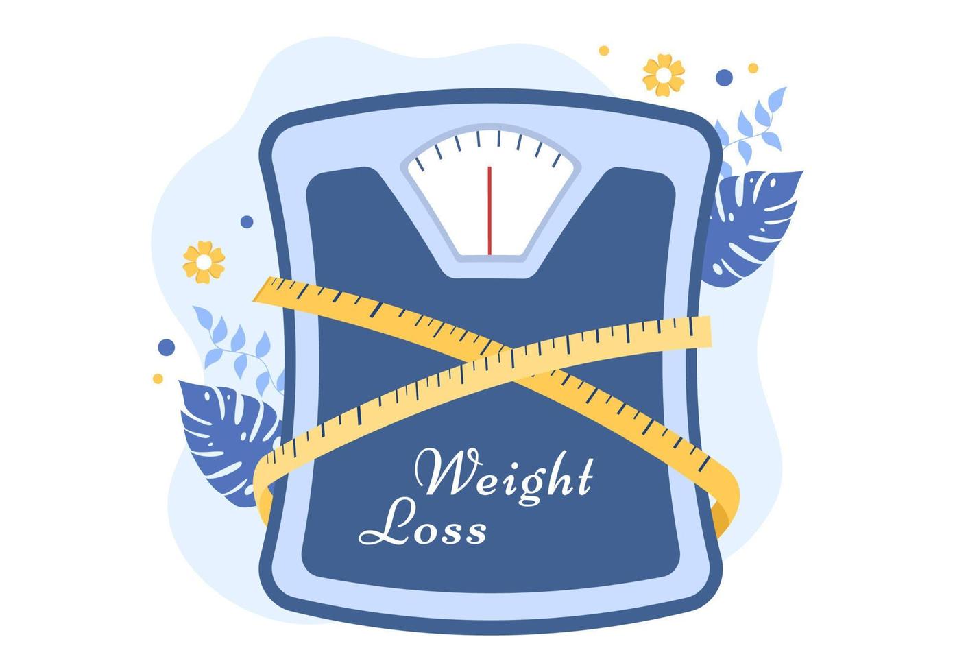 Weight Loss Template Hand Drawn Cartoon Flat Illustration of People Overweight doing Exercise, Training and Planning Diet for a Slim Body vector