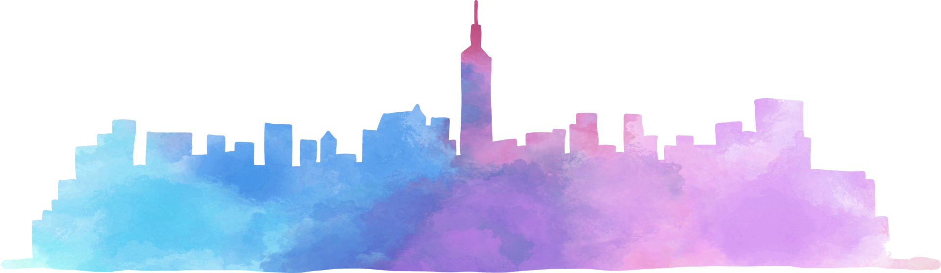 illustration de style aquarelle coloré skyline de new york city cityscape. png