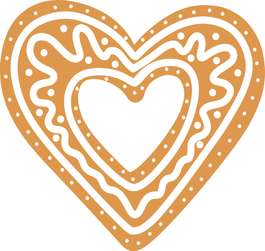 Christmas gingerbread in the form of a heart. png