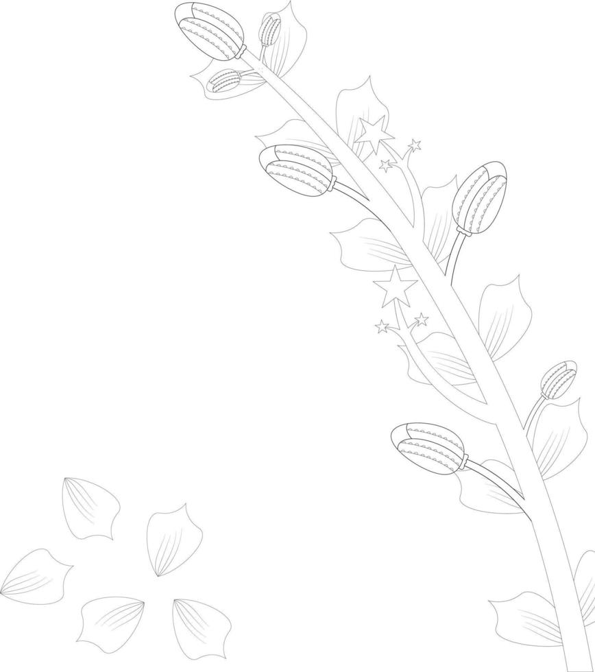 doodle coloring pages, spring doodle, floral coloring pages for kids and adults, spring tree and floral vector