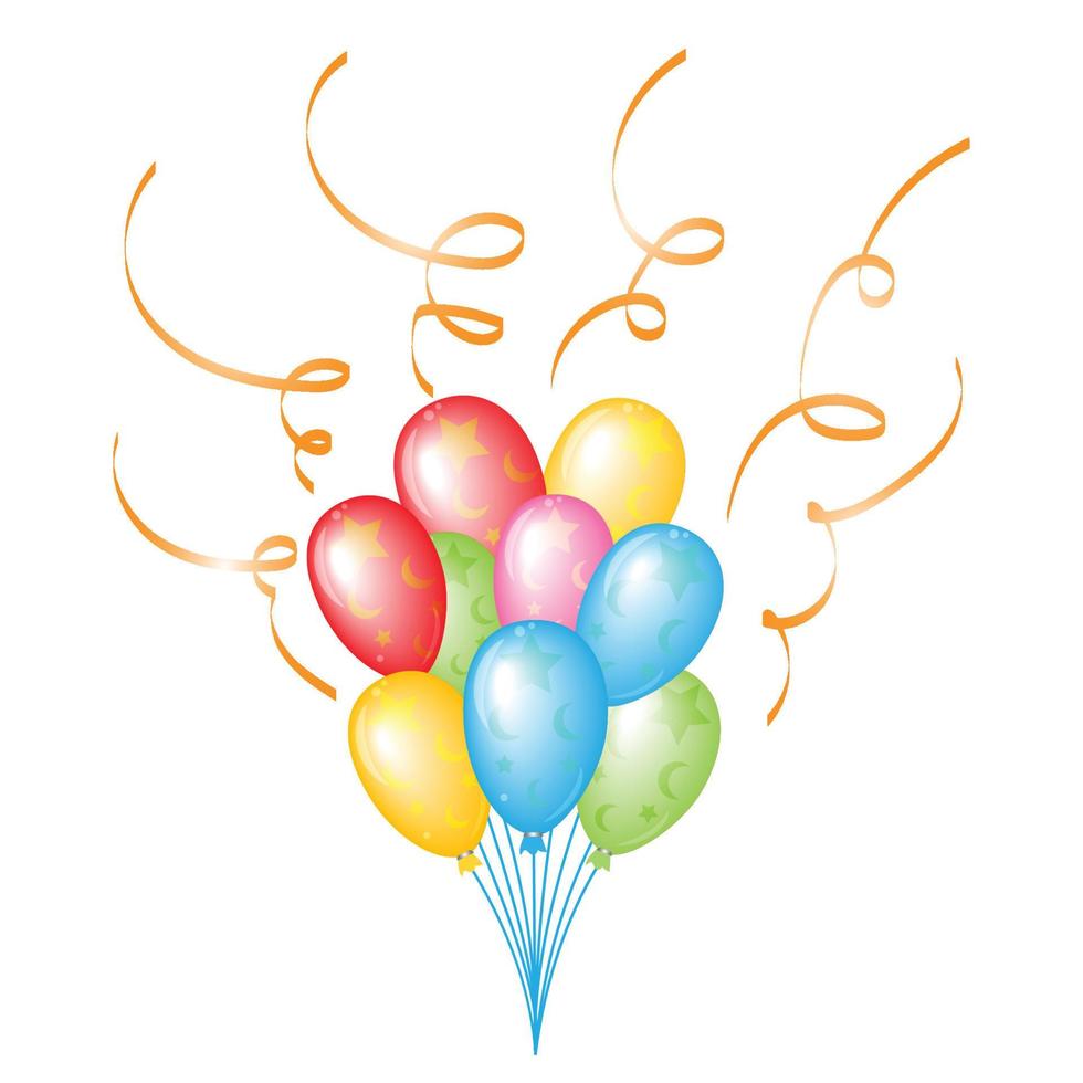 Globos de cumpleaños .ai Royalty Free Stock SVG Vector, Globos De Cumpleaños