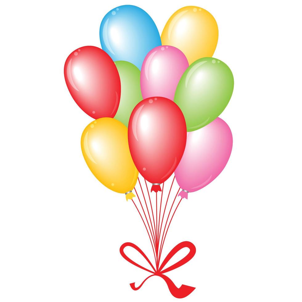 Globos de cumpleaños .ai Royalty Free Stock SVG Vector, Globos De Cumpleaños