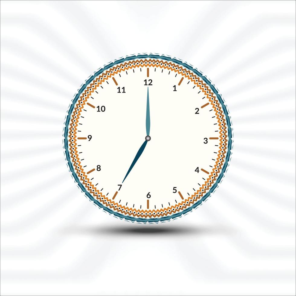 Modern wall clock design template vector