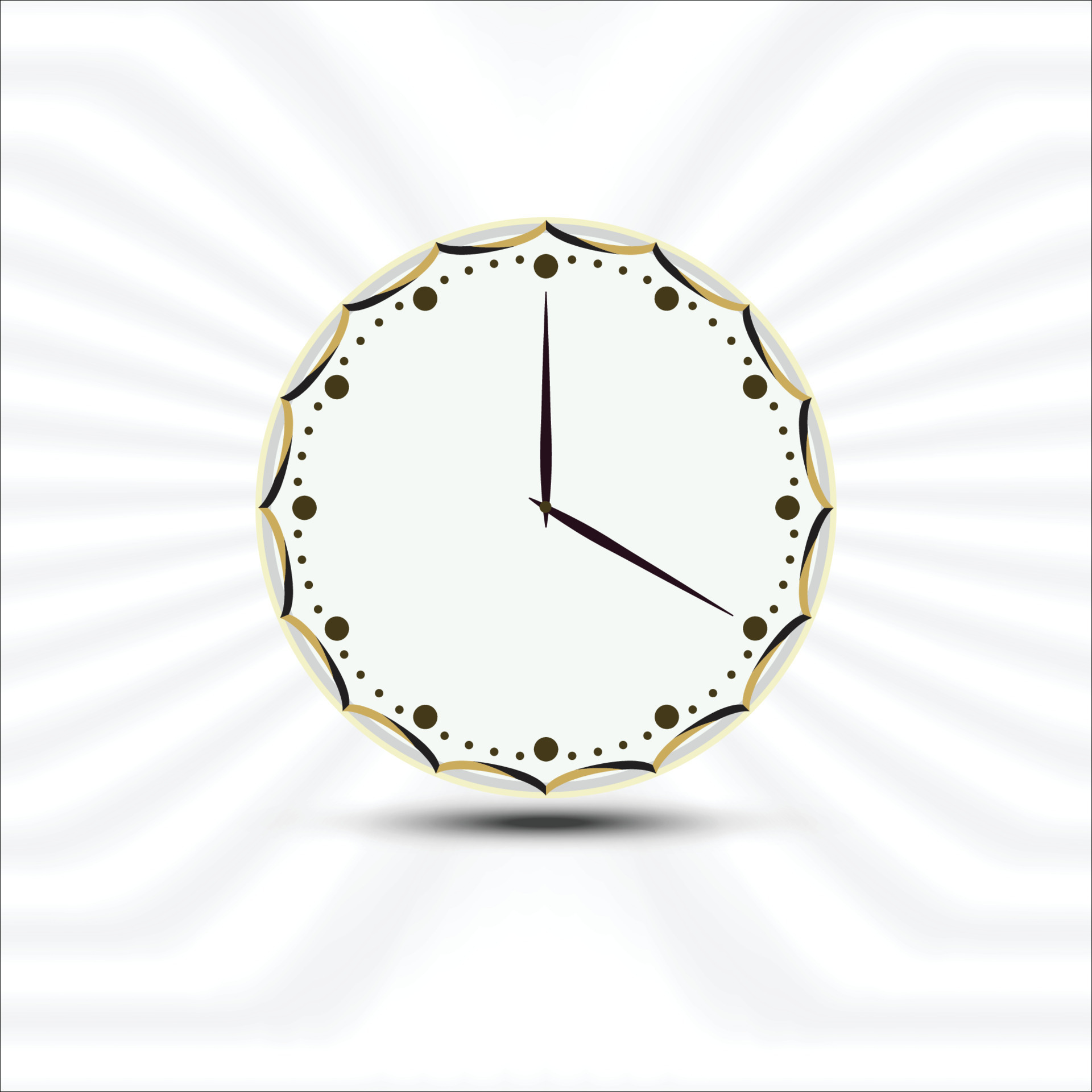 Modern Office Set Wall Clock Design Template. second, wall, time