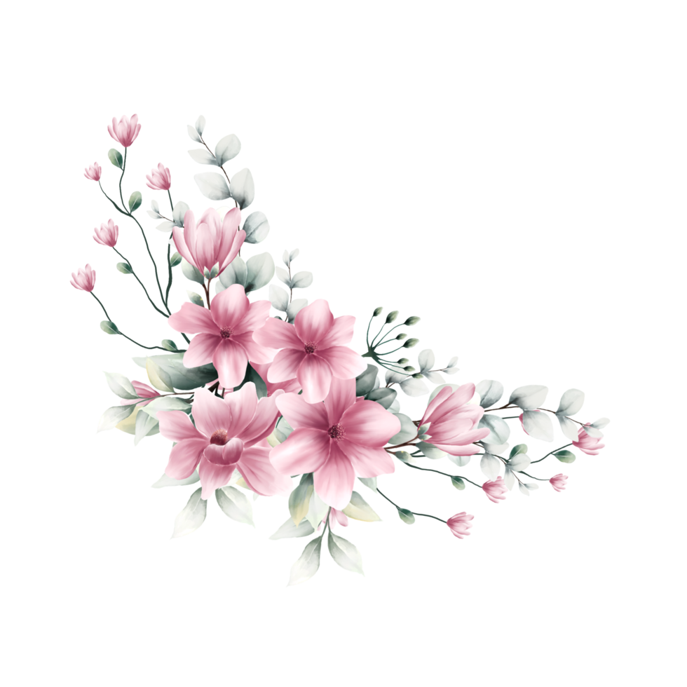 mazzo di fiori acquerello png