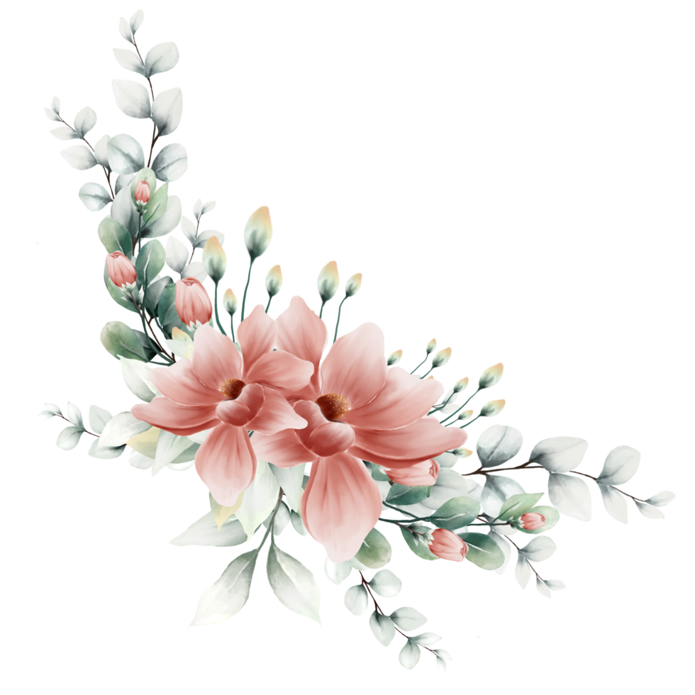 Free ramo de flores acuarela 12028189 PNG with Transparent Background