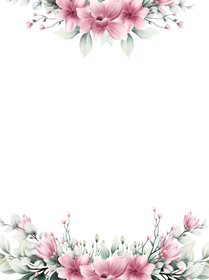 acquerello rosa fiore telaio png