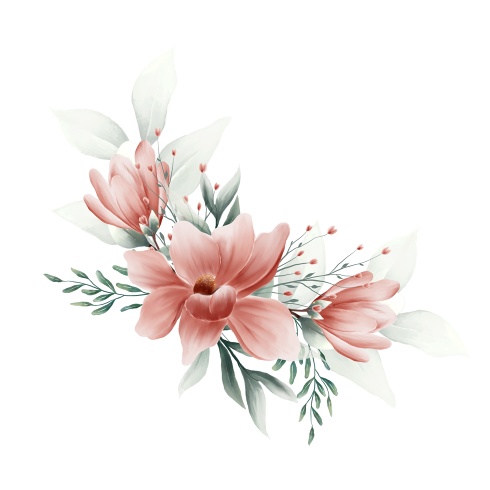 mazzo di fiori acquerello png