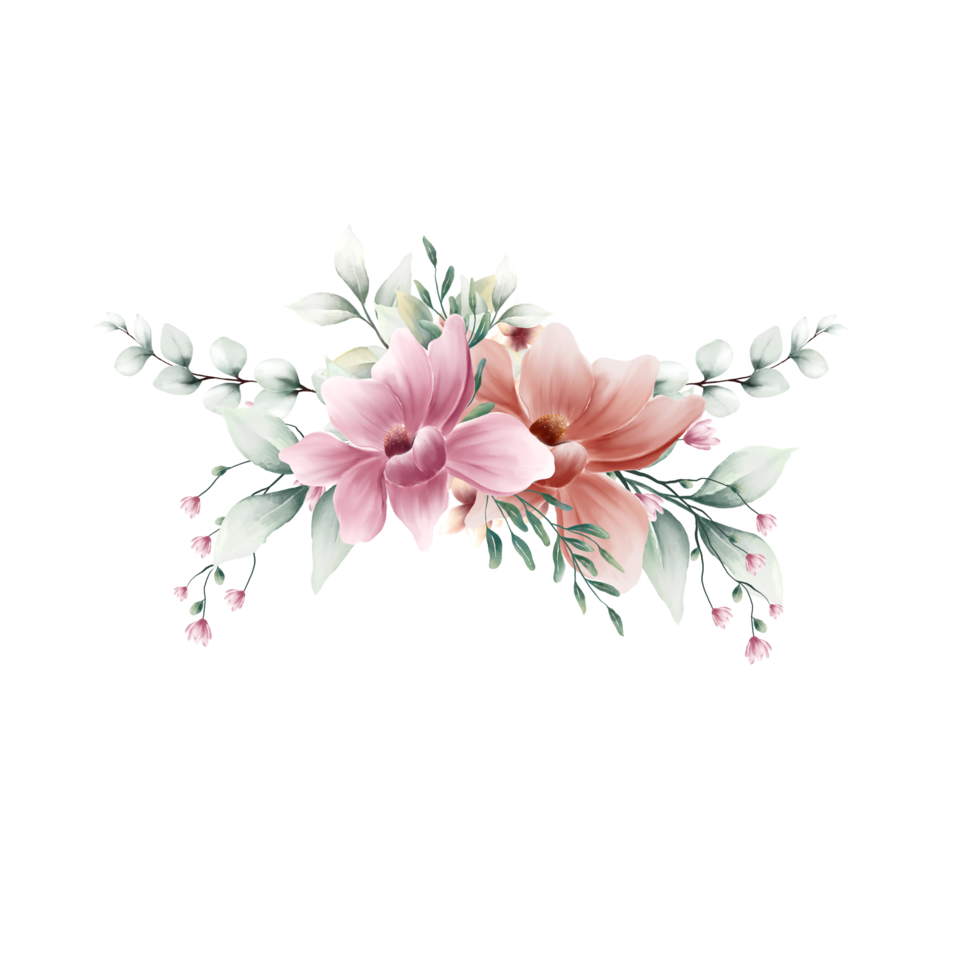 bouquet de fleurs aquarelle png