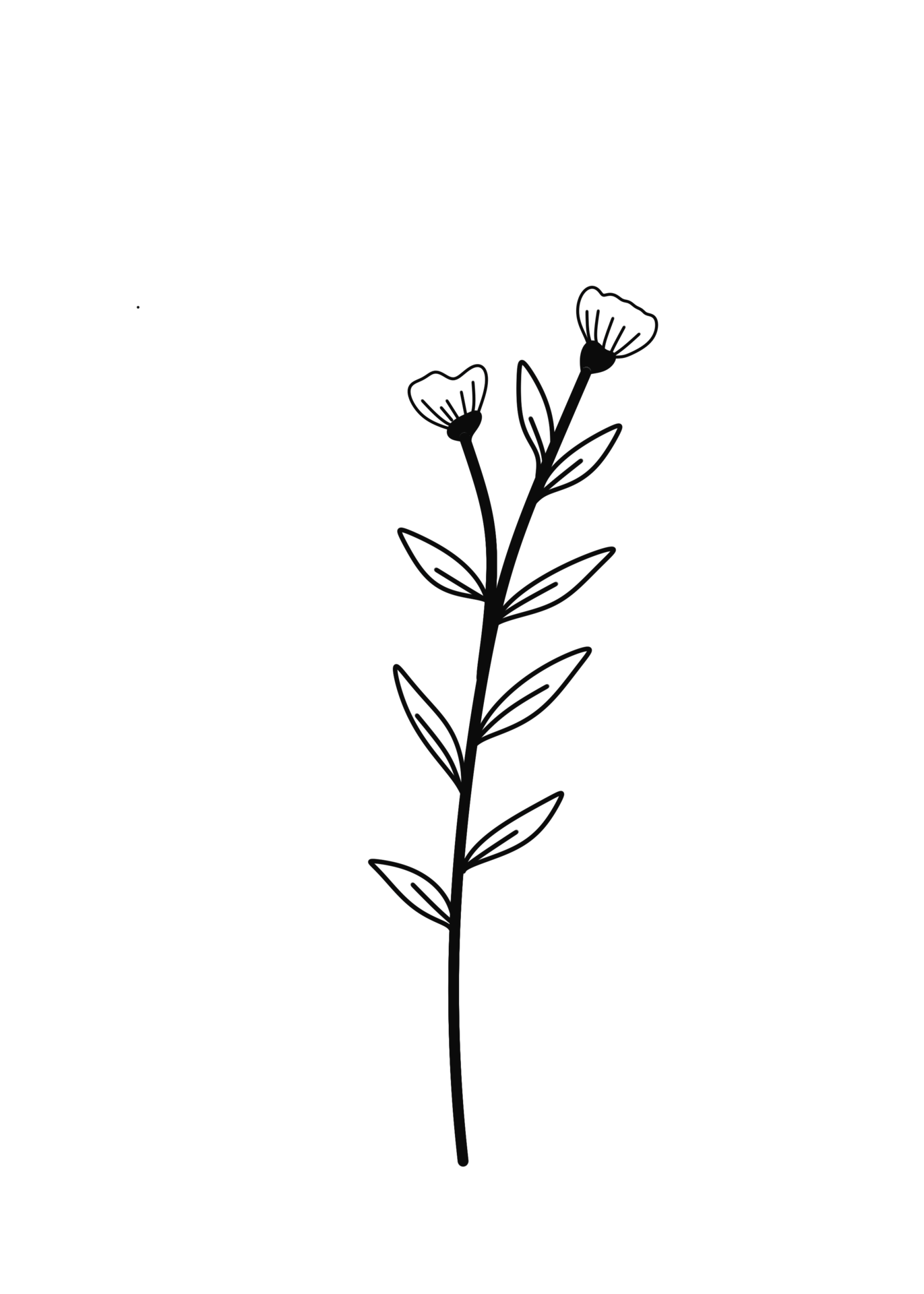 Wreath floral branch in hand drawn style 12028232 PNG