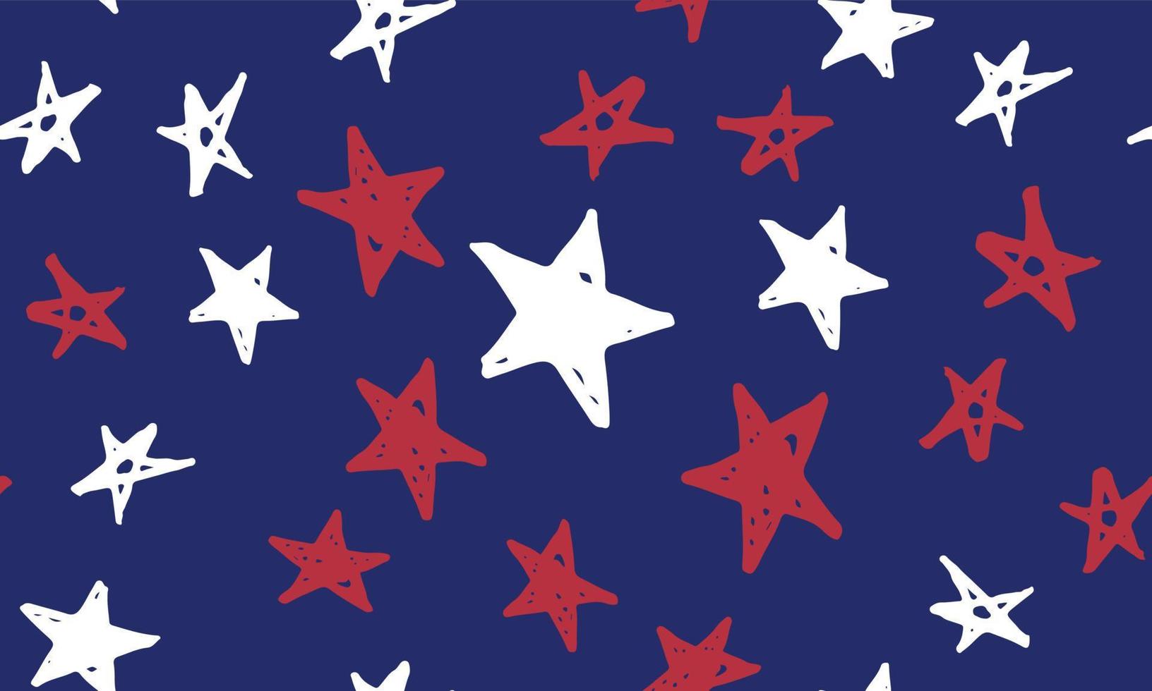 Independence Day USA. Presidents day. Hand drawn illustration. Stars grunge. vector