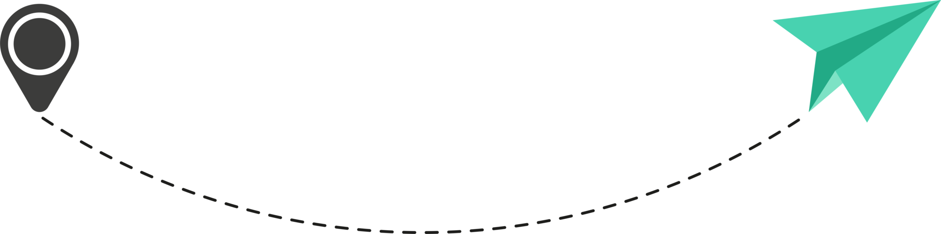 Papierfliegerroute mit gestrichelter Linie png