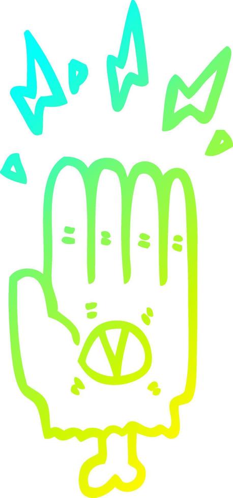 cold gradient line drawing spooky halloween zombie hand vector