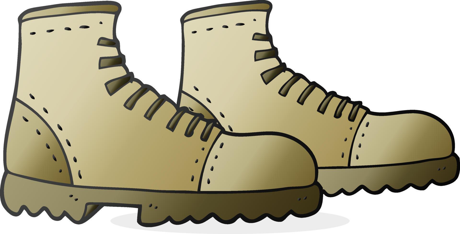 freehand drawn cartoon walking boots vector