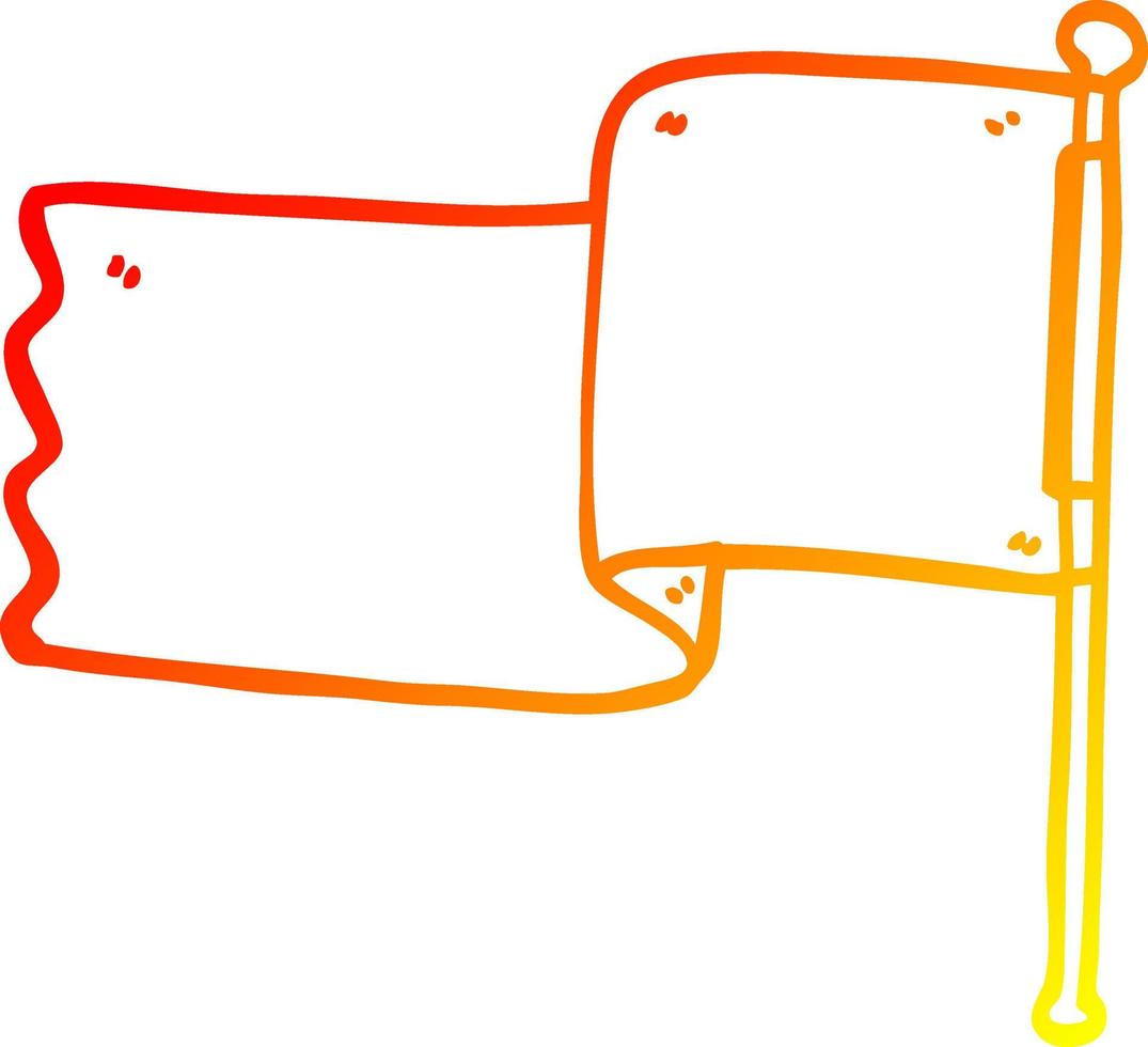 warm gradient line drawing cartoon red flag vector