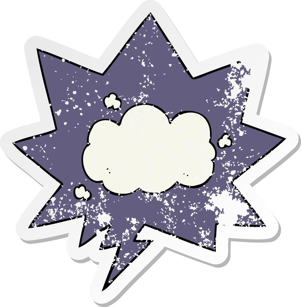 cartoon cloud and speech bubble distressed sticker vector