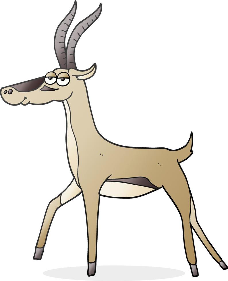 freehand drawn cartoon gazelle vector