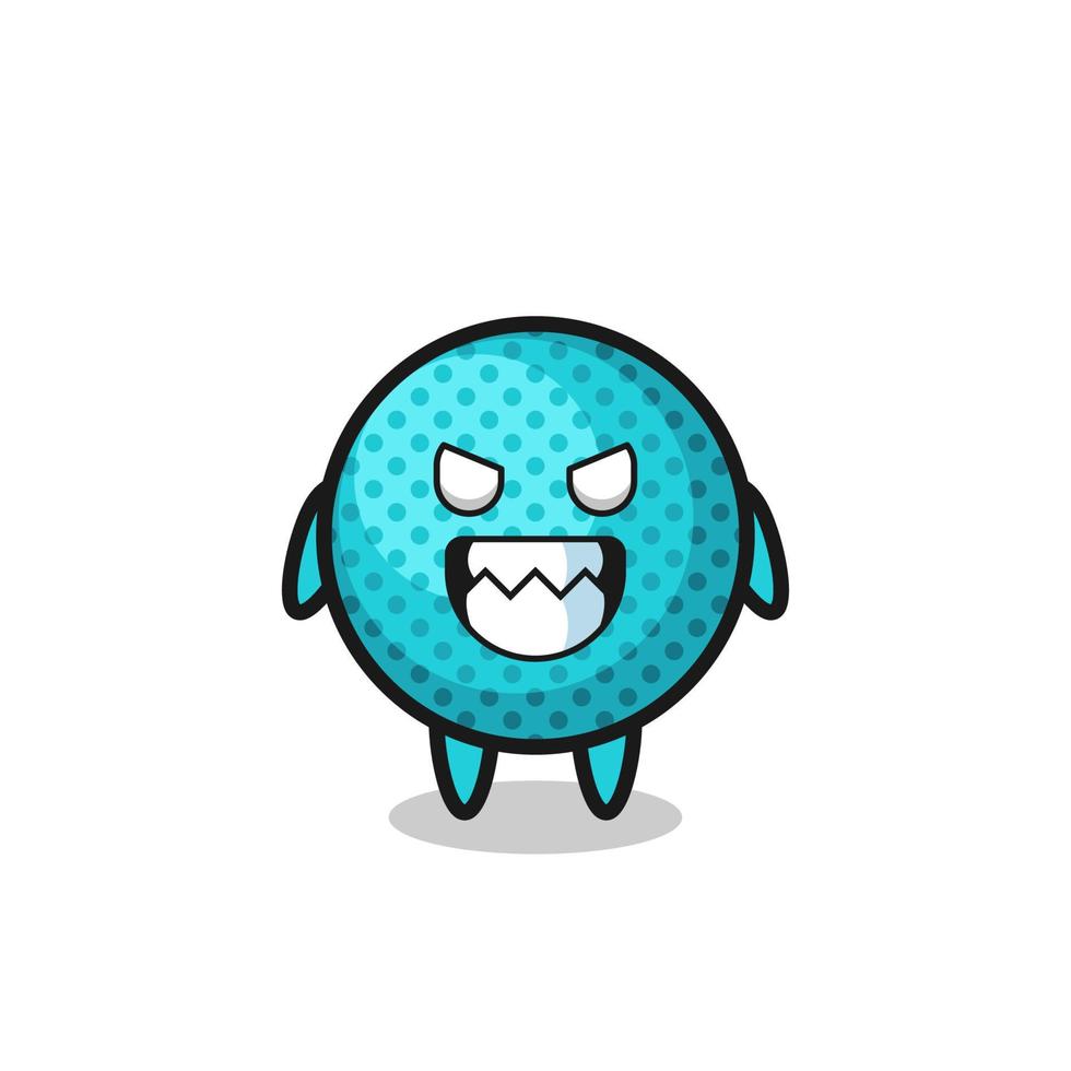 evil expression of the spiky ball cute mascot character vector