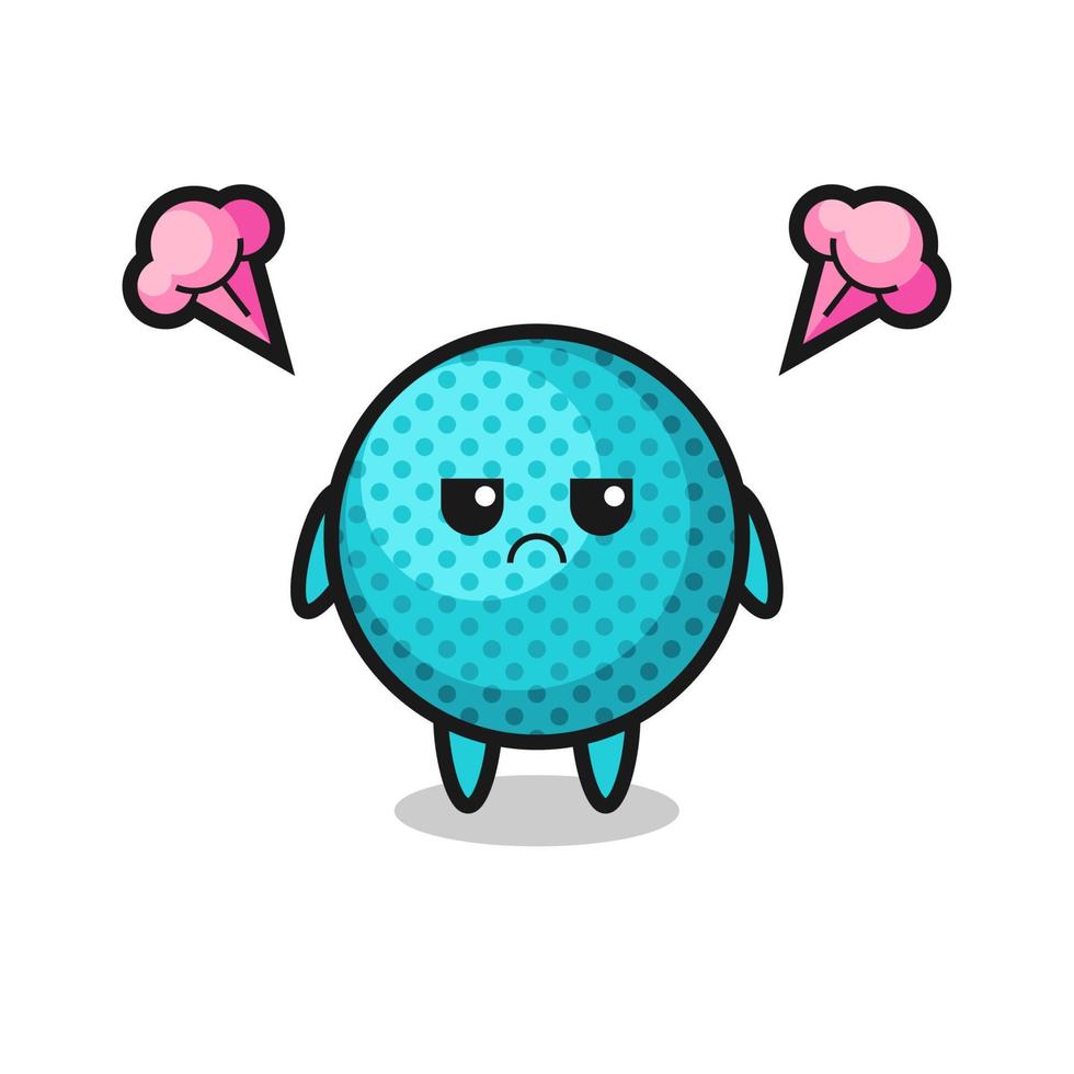 annoyed expression of the cute spiky ball cartoon character vector