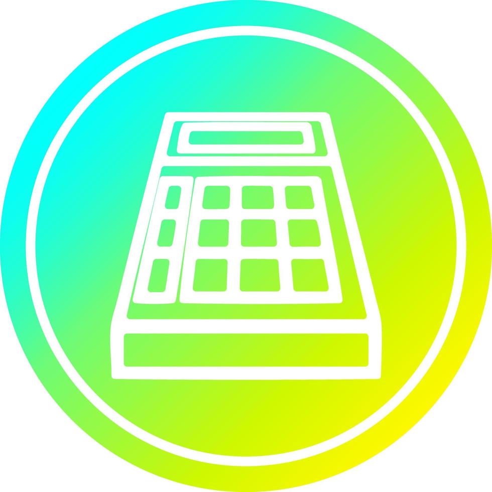math calculator circular in cold gradient spectrum vector