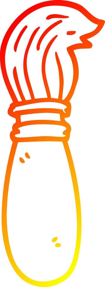 warm gradient line drawing cartoon paint brush vector