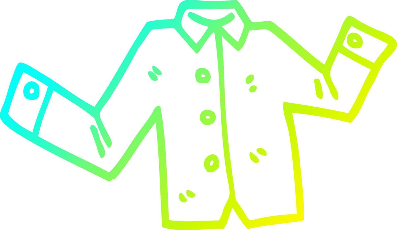 cold gradient line drawing cartoon business shirt vector